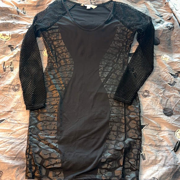 Nicki Minaj Dresses & Skirts - NICKI MINAJ FISHNET AND LEOPARD BODYCON DRESS SZ XL